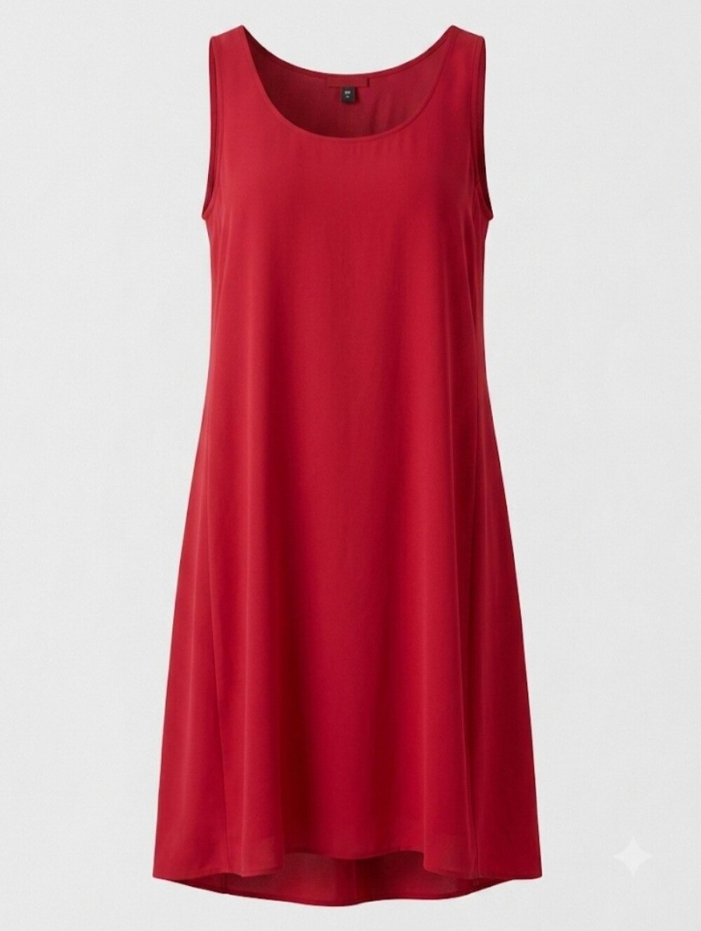 Eileen Fisher Women's Red Tencel Viscose Crepe Scoop Neck Sleeveless Tank Dress
